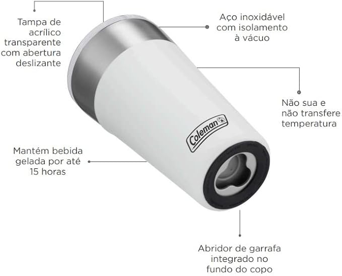 Coleman Copo 600ml Preto - INOX