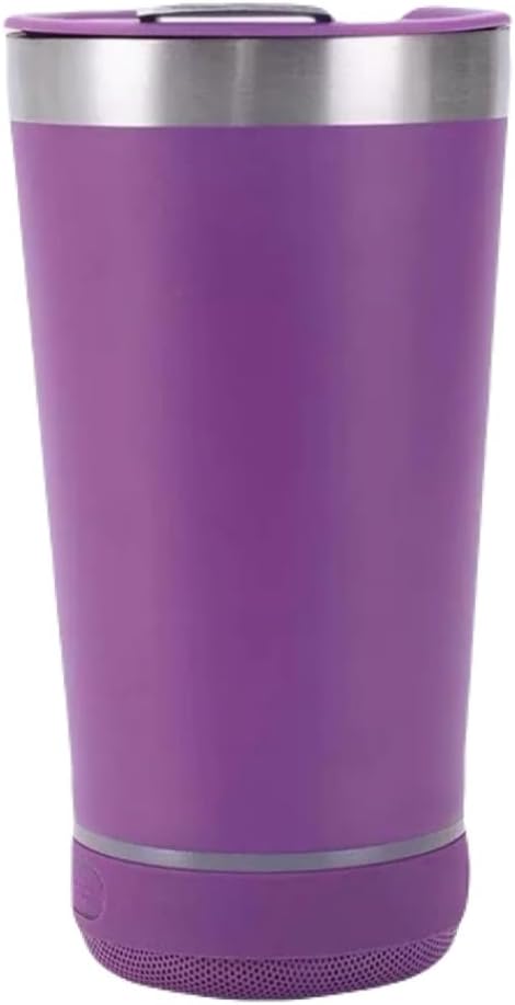 Copo Termico 473ml E Caixa De Som Bluetooth Com Tampa Abridor Inox Iluminação Led Rgb Bateria de Longa Duração