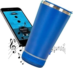 Copo Termico 473ml E Caixa De Som Bluetooth Com Tampa Abridor Inox Iluminação Led Rgb Bateria de Longa Duração